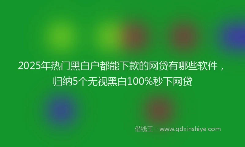 2025年热门黑白户都能下款的网贷有哪些软件，归纳5个无视黑白100%秒下网贷