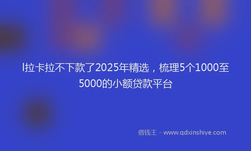 l拉卡拉不下款了2025年精选，梳理5个1000至5000的小额贷款平台