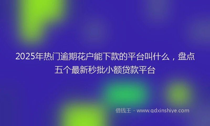 2025年热门逾期花户能下款的平台叫什么，盘点五个最新秒批小额贷款平台