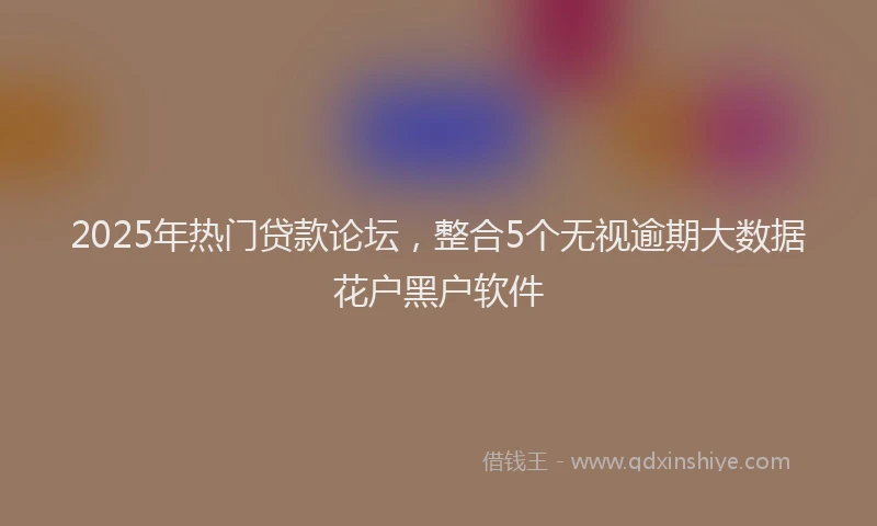 2025年热门贷款论坛，整合5个无视逾期大数据花户黑户软件