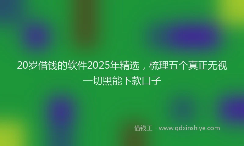 20岁借钱的软件2025年精选，梳理五个真正无视一切黑能下款口子