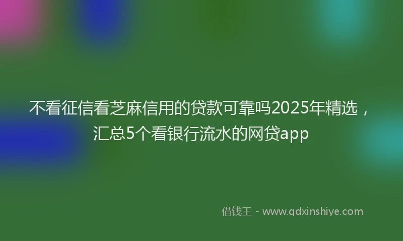 不看征信看芝麻信用的贷款可靠吗2025年精选，汇总5个看银行流水的网贷app