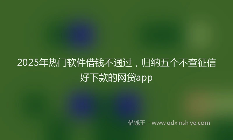 2025年热门软件借钱不通过，归纳五个不查征信好下款的网贷app