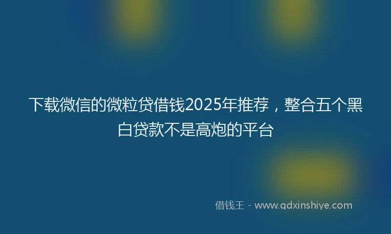 下载微信的微粒贷借钱2025年推荐，整合五个黑白贷款不是高炮的平台