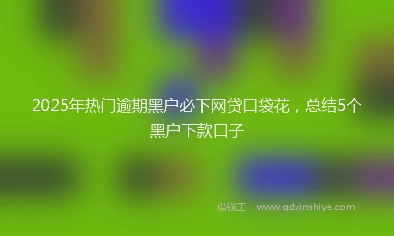 2025年热门逾期黑户必下网贷口袋花，总结5个黑户下款口子