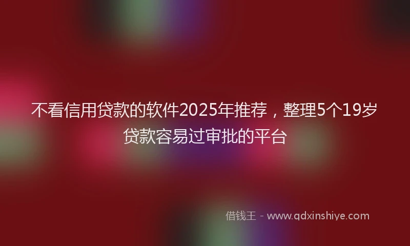 不看信用贷款的软件2025年推荐，整理5个19岁贷款容易过审批的平台