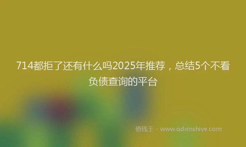 714都拒了还有什么吗2025年推荐，总结5个不看负债查询的平台