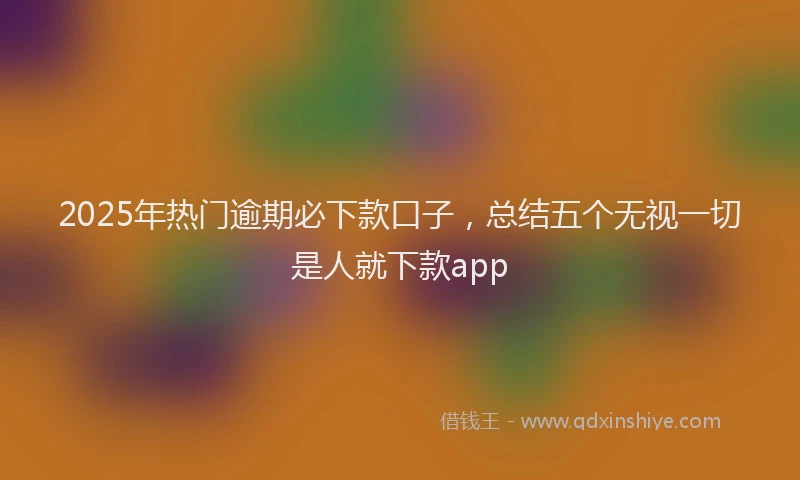 2025年热门逾期必下款口子，总结五个无视一切是人就下款app