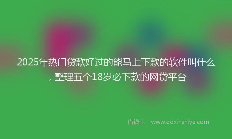 2025年热门贷款好过的能马上下款的软件叫什么，整理五个18岁必下款的网贷平台