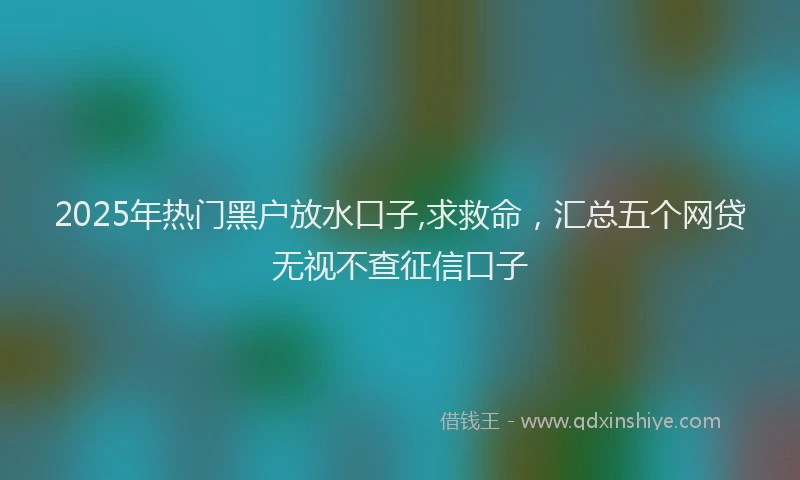 2025年热门黑户放水口子,求救命，汇总五个网贷无视不查征信口子
