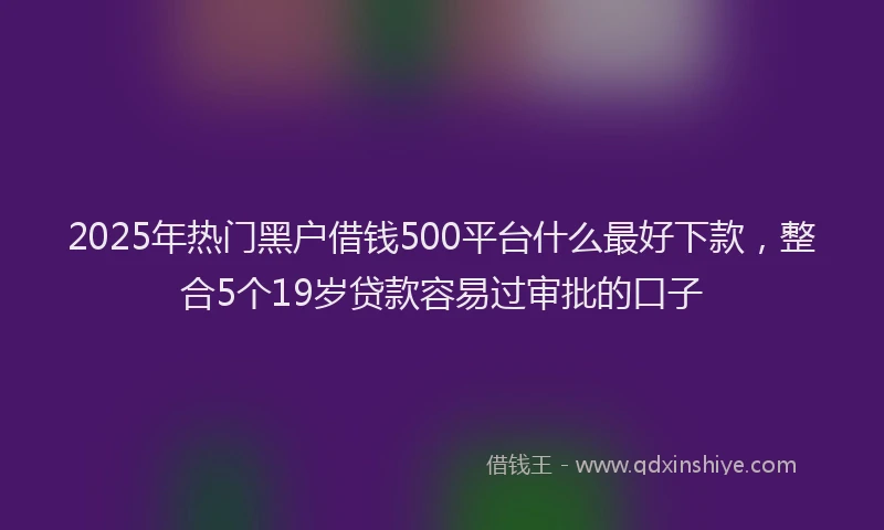 2025年热门黑户借钱500平台什么最好下款，整合5个19岁贷款容易过审批的口子