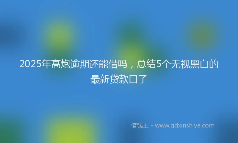2025年高炮逾期还能借吗，总结5个无视黑白的最新贷款口子