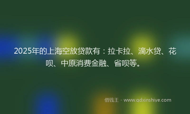 2025年的上海空放贷款有：拉卡拉、滴水贷、花呗、中原消费金融、省呗等。