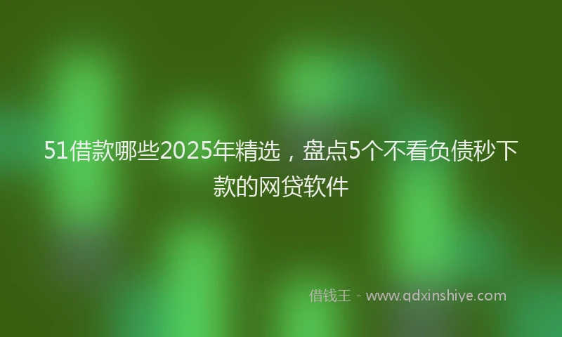 51借款哪些2025年精选，盘点5个不看负债秒下款的网贷软件