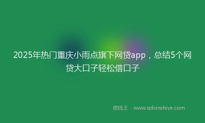 2025年热门重庆小雨点旗下网贷app，总结5个网贷大口子轻松借口子