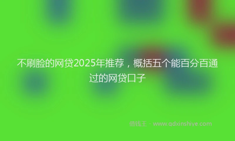 不刷脸的网贷2025年推荐，概括五个能百分百通过的网贷口子