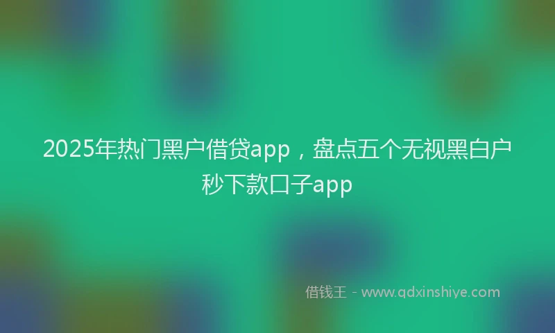 2025年热门黑户借贷app，盘点五个无视黑白户秒下款口子app