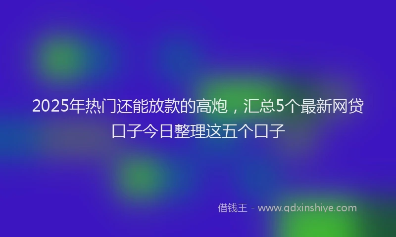 2025年热门还能放款的高炮，汇总5个最新网贷口子今日整理这五个口子