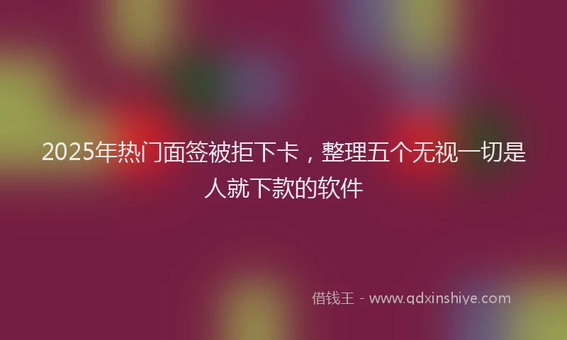 2025年热门面签被拒下卡，整理五个无视一切是人就下款的软件