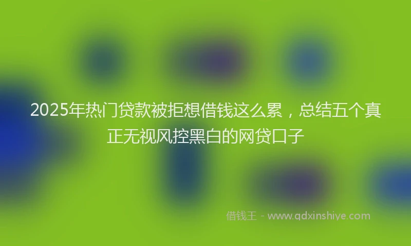 2025年热门贷款被拒想借钱这么累，总结五个真正无视风控黑白的网贷口子