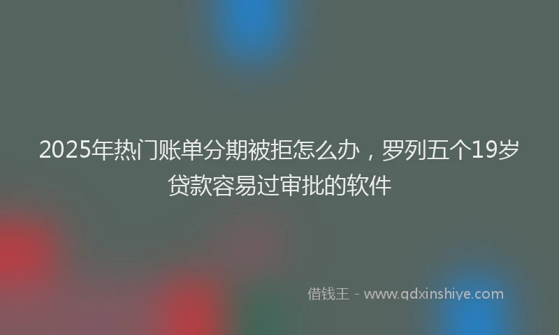 2025年热门账单分期被拒怎么办，罗列五个19岁贷款容易过审批的软件