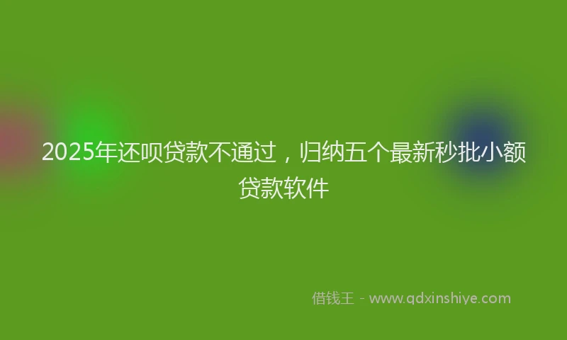 2025年还呗贷款不通过，归纳五个最新秒批小额贷款软件