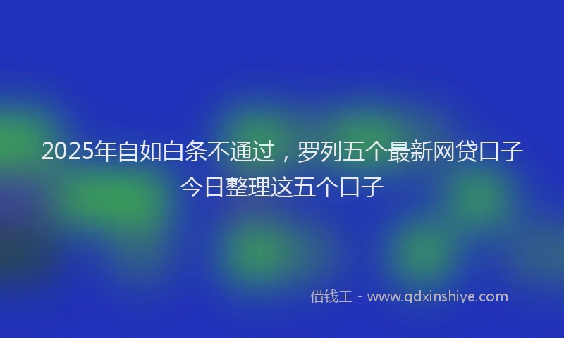 2025年自如白条不通过，罗列五个最新网贷口子今日整理这五个口子