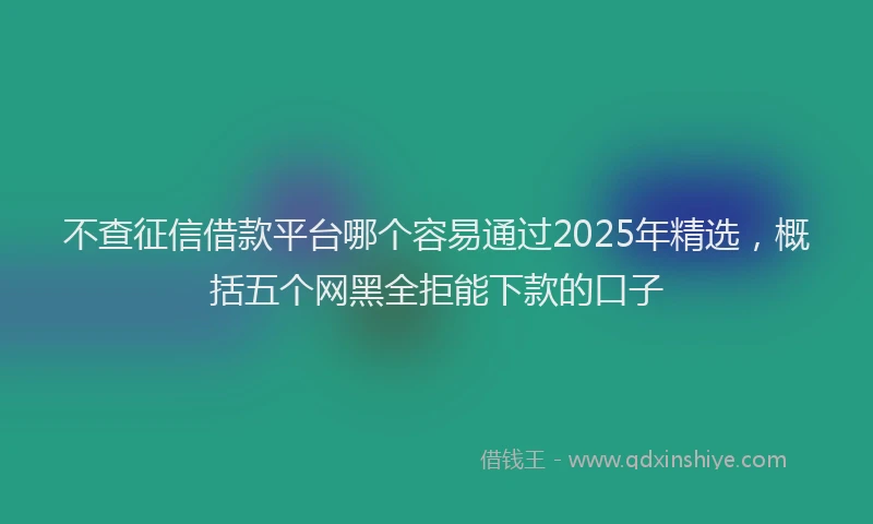 不查征信借款平台哪个容易通过2025年精选，概括五个网黑全拒能下款的口子