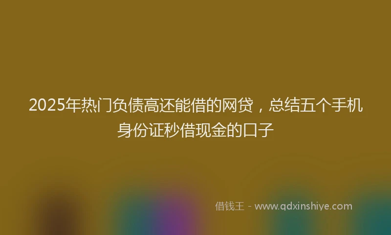 2025年热门负债高还能借的网贷，总结五个手机身份证秒借现金的口子