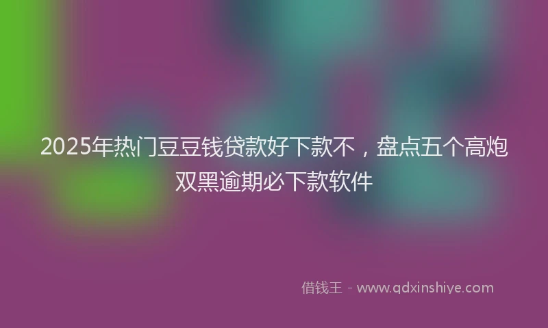 2025年热门豆豆钱贷款好下款不，盘点五个高炮双黑逾期必下款软件