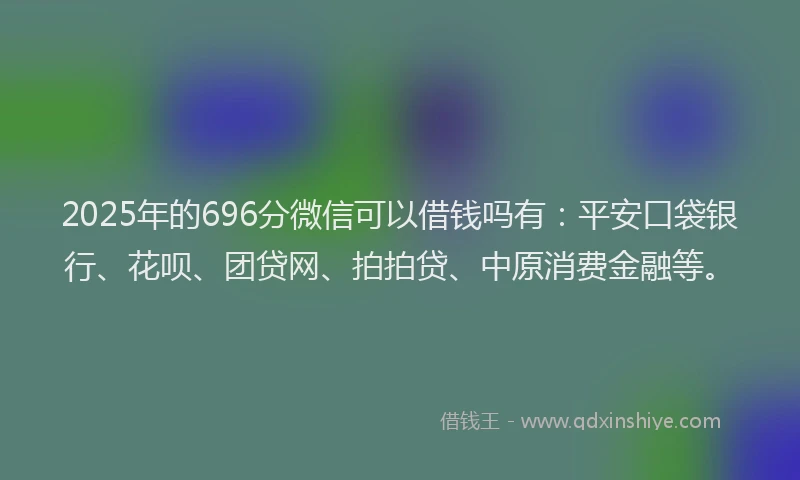 2025年的696分微信可以借钱吗有：平安口袋银行、花呗、团贷网、拍拍贷、中原消费金融等。