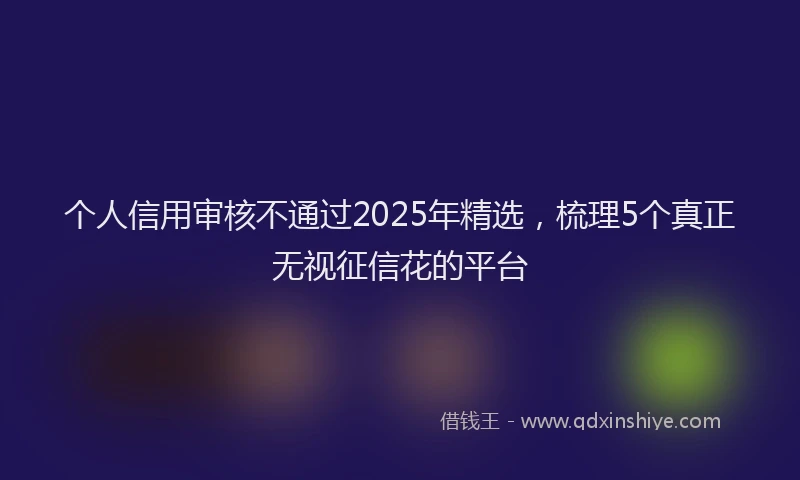 个人信用审核不通过2025年精选，梳理5个真正无视征信花的平台