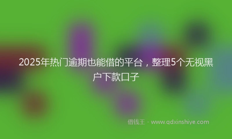 2025年热门逾期也能借的平台，整理5个无视黑户下款口子