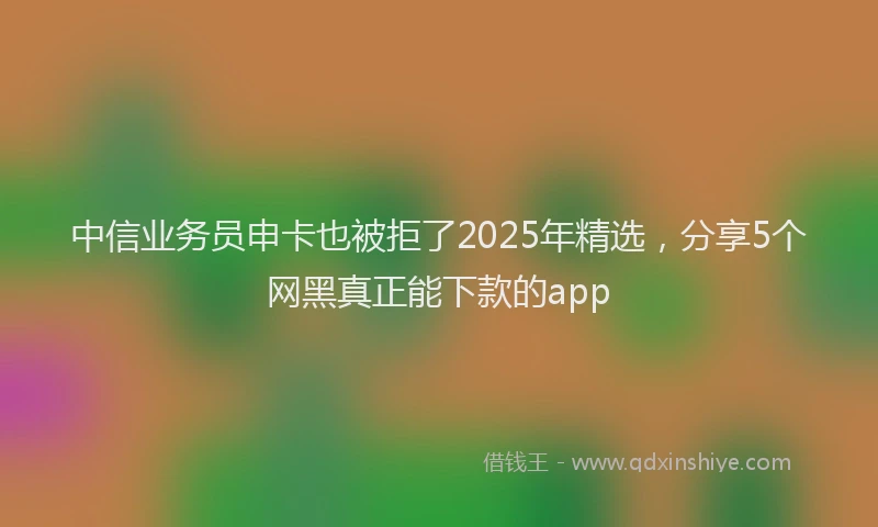 中信业务员申卡也被拒了2025年精选，分享5个网黑真正能下款的app