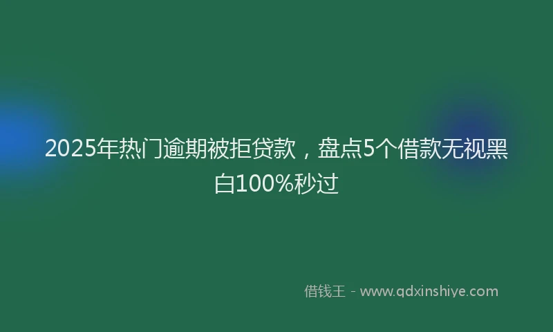 2025年热门逾期被拒贷款，盘点5个借款无视黑白100%秒过