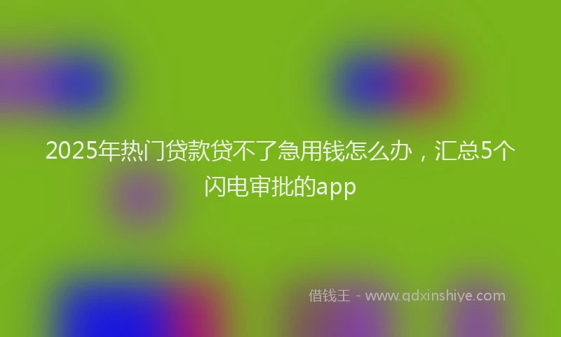 2025年热门贷款贷不了急用钱怎么办，汇总5个闪电审批的app