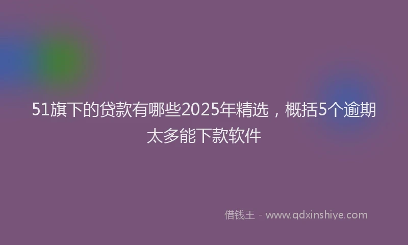 51旗下的贷款有哪些2025年精选，概括5个逾期太多能下款软件