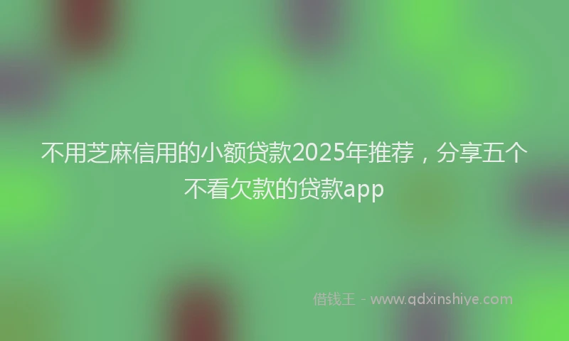 不用芝麻信用的小额贷款2025年推荐，分享五个不看欠款的贷款app