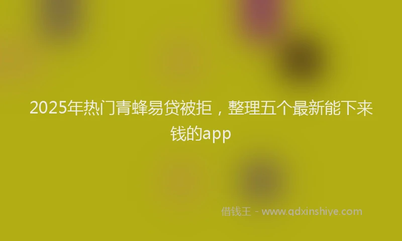 2025年热门青蜂易贷被拒，整理五个最新能下来钱的app