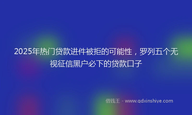 2025年热门贷款进件被拒的可能性，罗列五个无视征信黑户必下的贷款口子