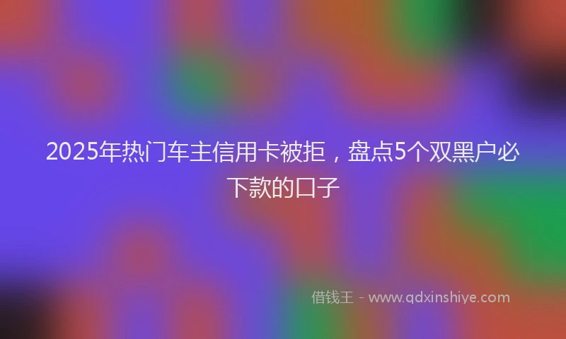 2025年热门车主信用卡被拒，盘点5个双黑户必下款的口子