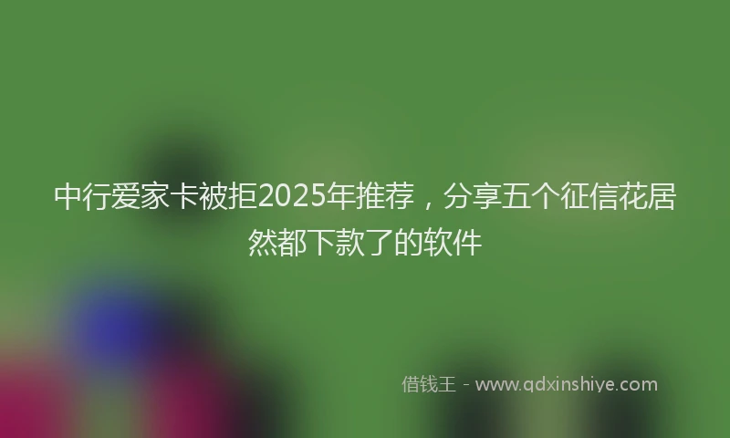 中行爱家卡被拒2025年推荐，分享五个征信花居然都下款了的软件