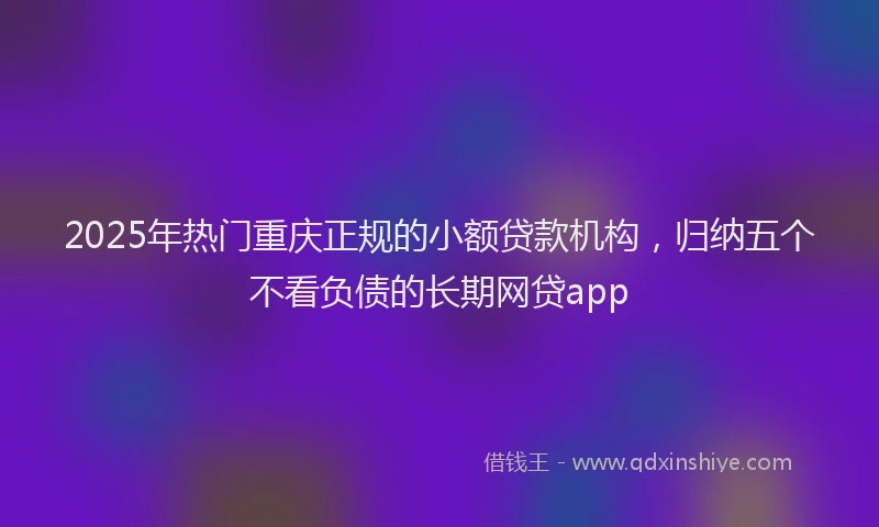 2025年热门重庆正规的小额贷款机构，归纳五个不看负债的长期网贷app
