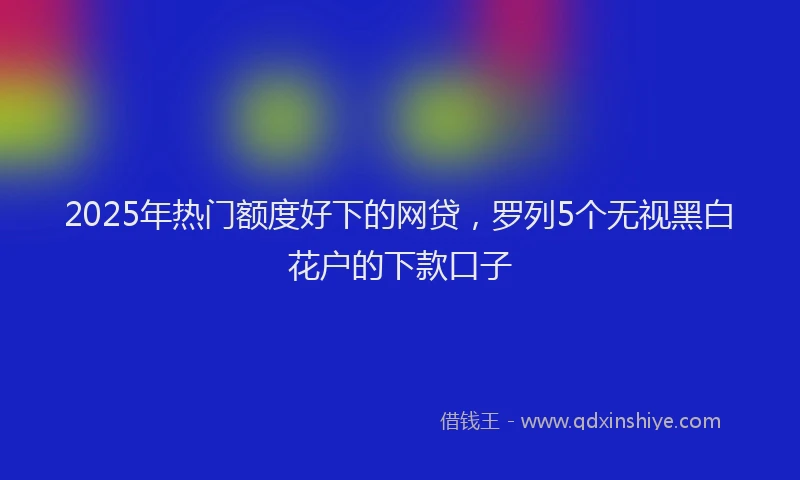 2025年热门额度好下的网贷，罗列5个无视黑白花户的下款口子