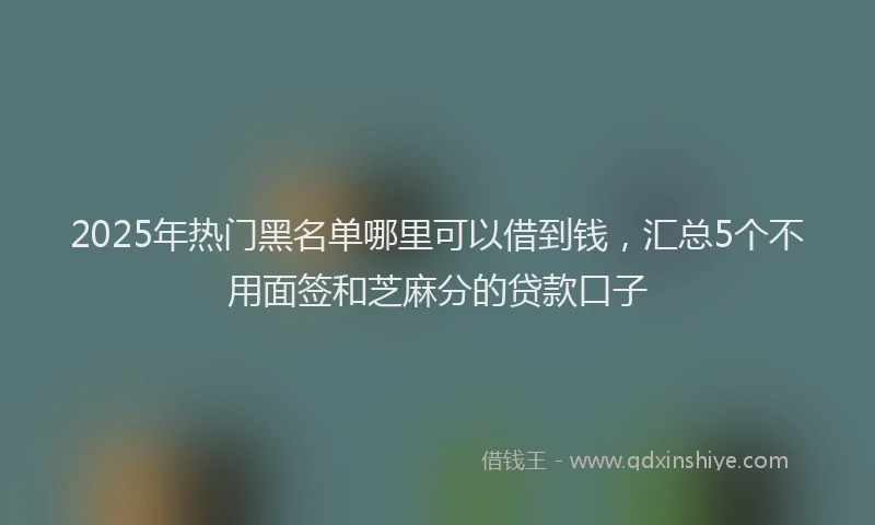 2025年热门黑名单哪里可以借到钱，汇总5个不用面签和芝麻分的贷款口子