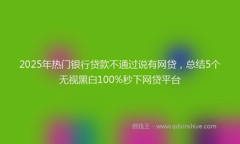 2025年热门银行贷款不通过说有网贷，总结5个无视黑白100%秒下网贷平台