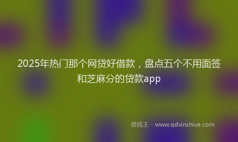 2025年热门那个网贷好借款，盘点五个不用面签和芝麻分的贷款app