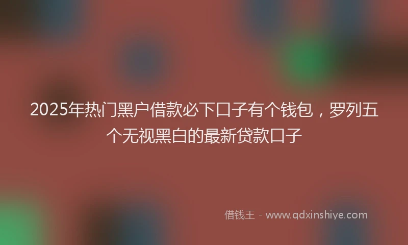 2025年热门黑户借款必下口子有个钱包，罗列五个无视黑白的最新贷款口子