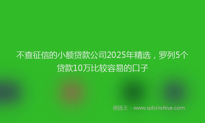 不查征信的小额贷款公司2025年精选，罗列5个贷款10万比较容易的口子