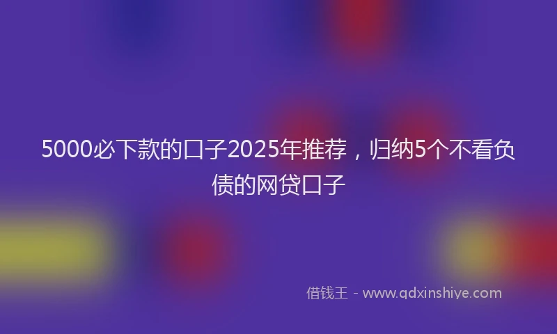 5000必下款的口子2025年推荐，归纳5个不看负债的网贷口子